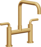 California Faucets Corsano Llave de Cocina Tipo Puente Contemporanea - Pico Cuadruple - Oro Satinado de por Vida