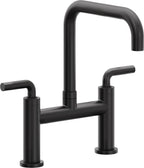 California Faucets Corsano Llave de Cocina Tipo Puente Contemporanea - Pico Cuadruple - Negro Mate