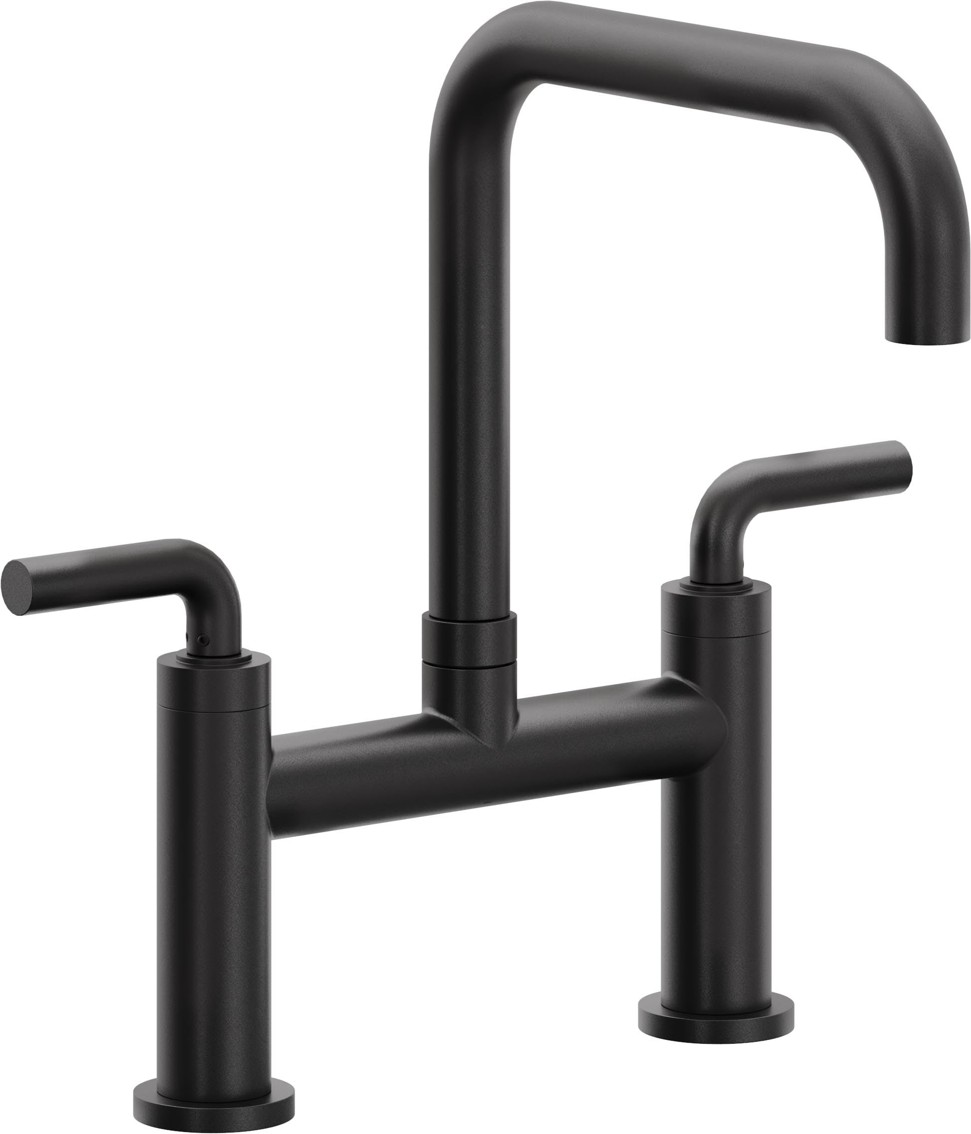 California Faucets Corsano Llave de Cocina Tipo Puente Contemporanea - Pico Cuadruple - Negro Mate