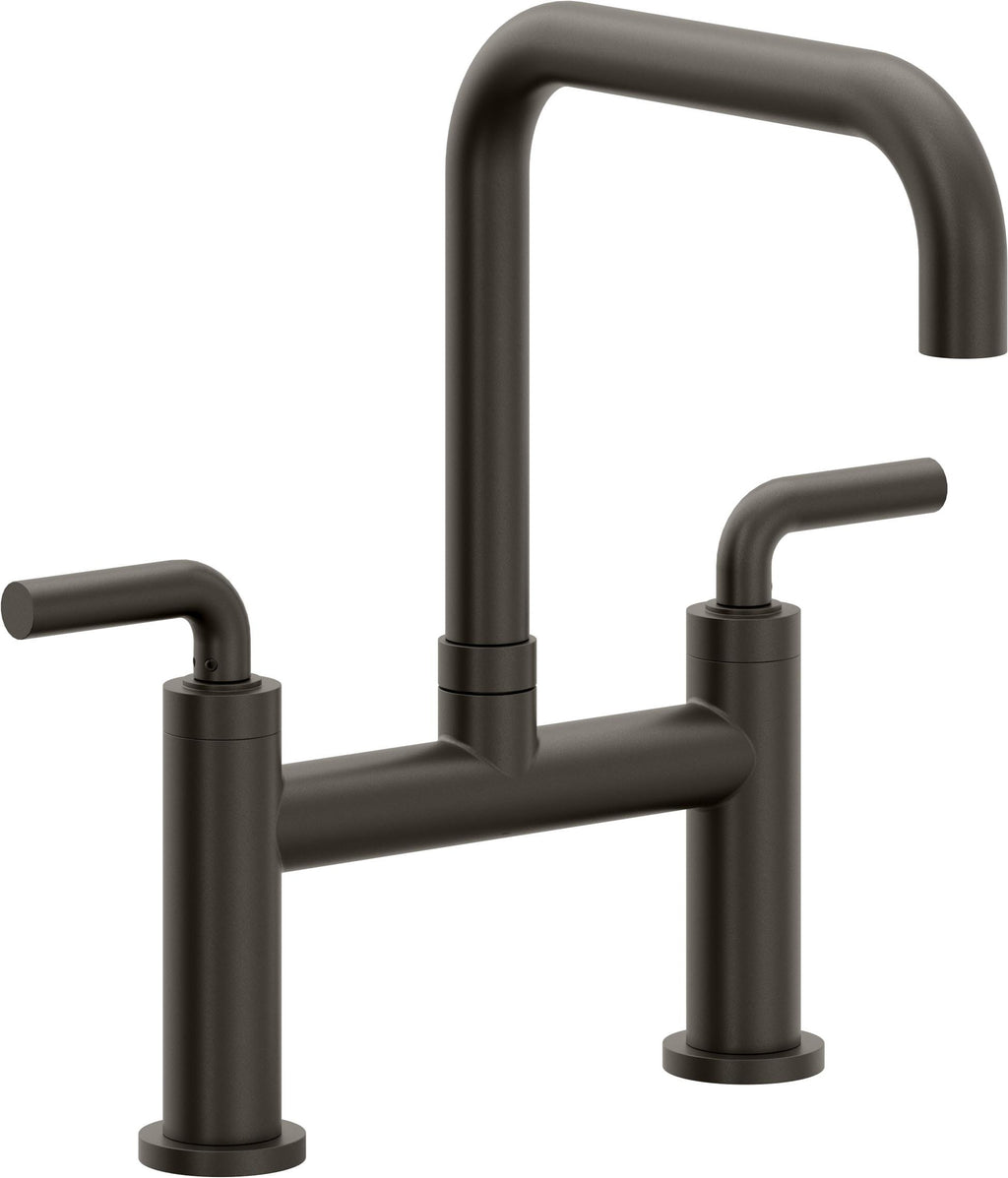 California Faucets Corsano Llave de Cocina Tipo Puente Contemporanea - Pico Cuadruple - Bronce Oscuro
