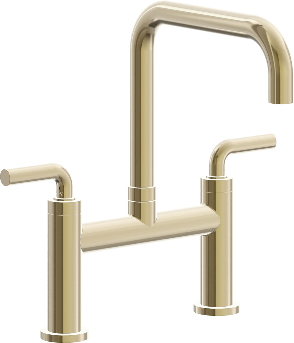 California Faucets Corsano Llave de Cocina Tipo Puente Contemporanea - Pico Cuadruple - Latón Pulido