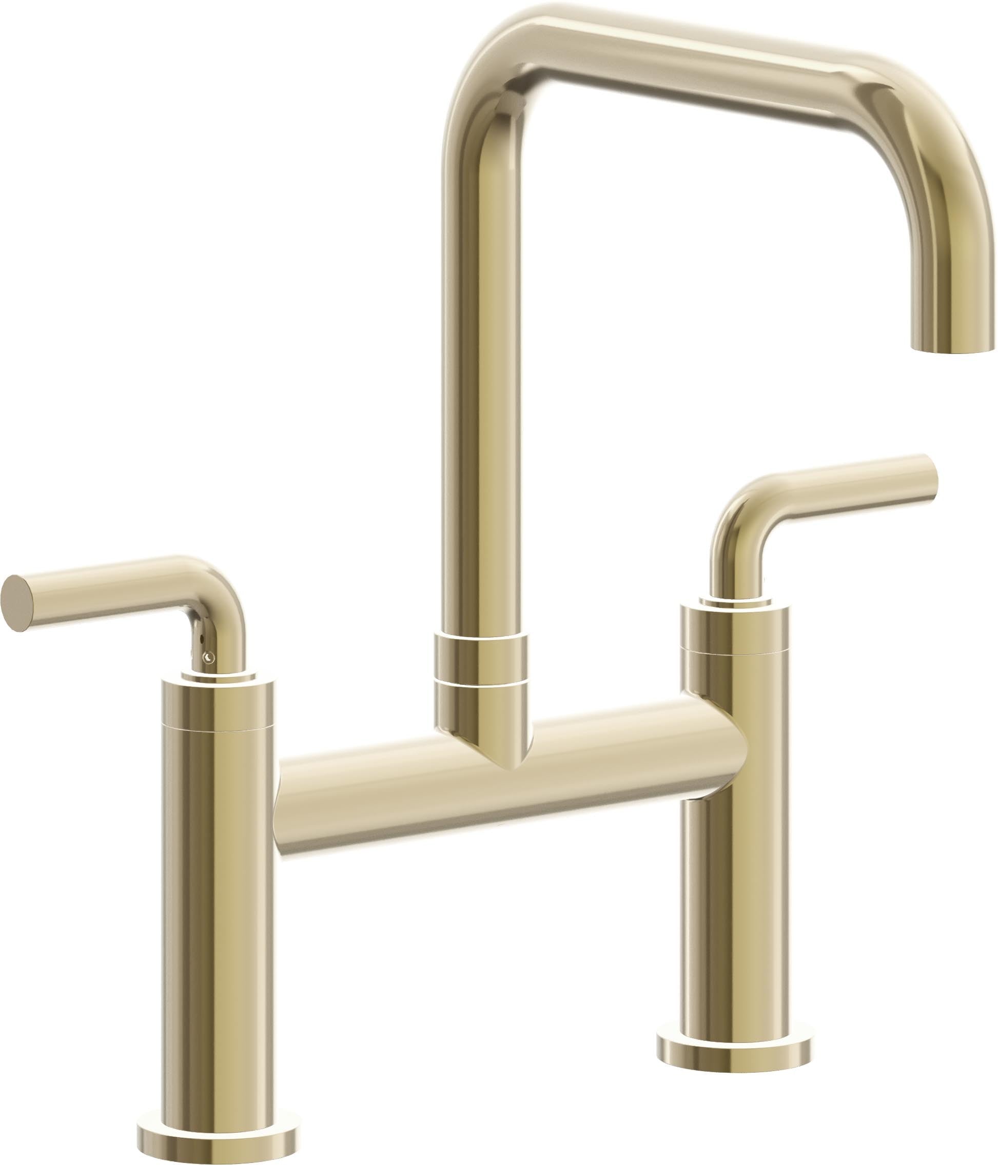 California Faucets Corsano Llave de Cocina Tipo Puente Contemporanea - Pico Cuadruple - Latón Pulido