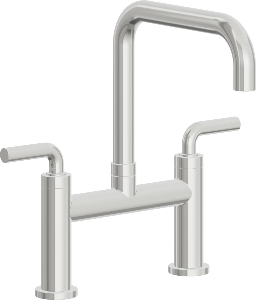 California Faucets Corsano Llave de Cocina Tipo Puente Contemporanea - Pico Cuadruple - Cromo Pulido