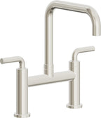 California Faucets Corsano Llave de Cocina Tipo Puente Contemporanea - Pico Cuadruple - Níquel Pulido