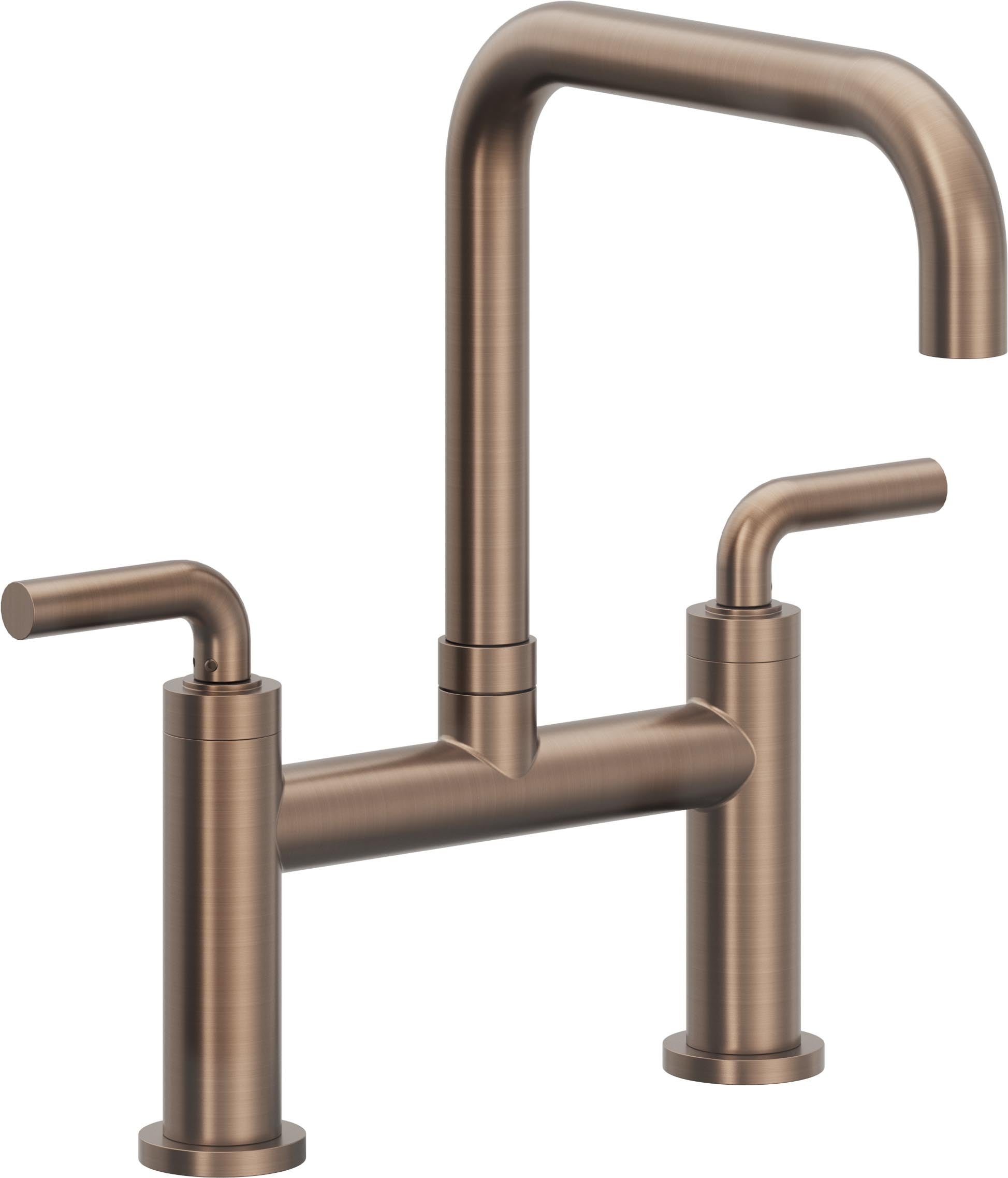 California Faucets Corsano Llave de Cocina Tipo Puente Contemporanea - Pico Cuadruple - Bronce Satinado