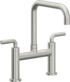 California Faucets Corsano Llave de Cocina Tipo Puente Contemporanea - Pico Cuadruple - Cromo Satinado