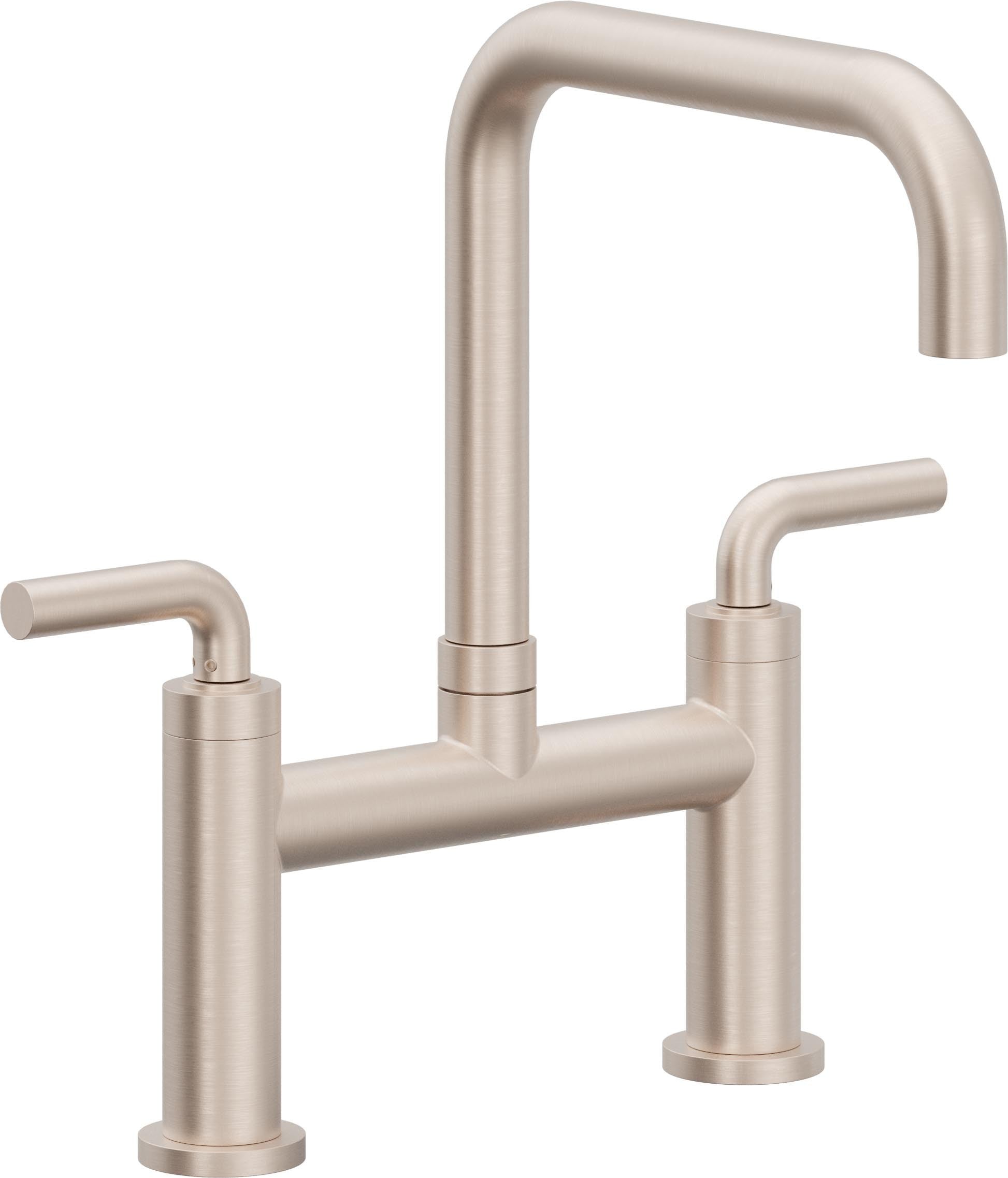 California Faucets Corsano Llave de Cocina Tipo Puente Contemporanea - Pico Cuadruple - Níquel Satinado