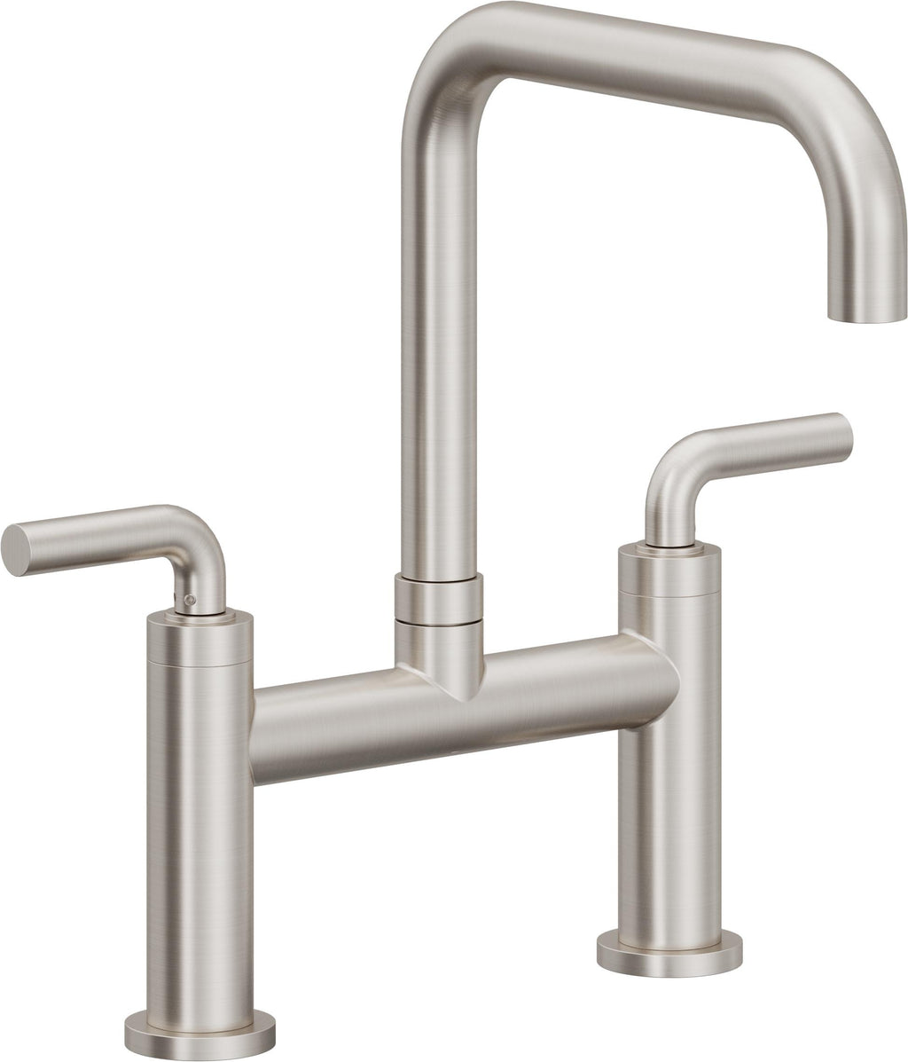 California Faucets Corsano Llave de Cocina Tipo Puente Contemporanea - Pico Cuadruple - Acero Inoxidable Ultra