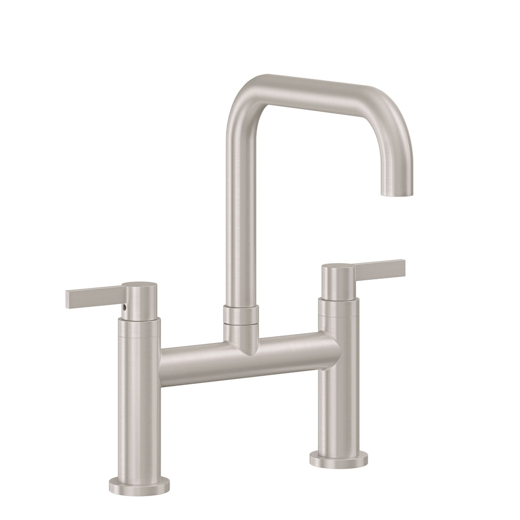 California Faucets Corsano Llave de Cocina Tipo Puente Contemporanea - Pico Cuadruple - Níquel Satinado