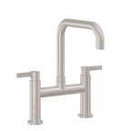 California Faucets Corsano Llave de Cocina Tipo Puente Contemporanea - Pico Cuadruple - Níquel Satinado