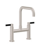 California Faucets Corsano Llave de Cocina Tipo Puente Contemporanea - Pico Cuadruple - Níquel Satinado