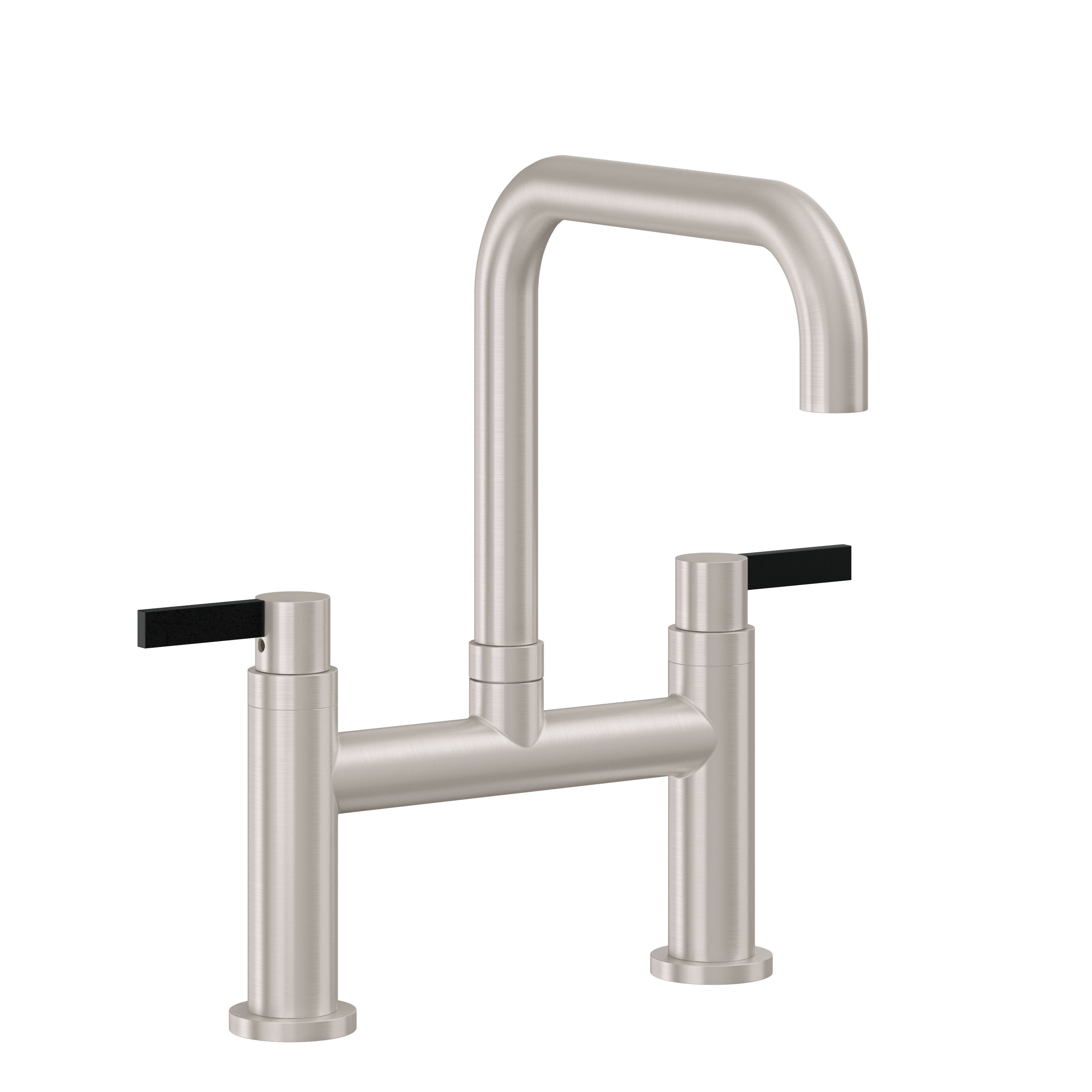 California Faucets Corsano Llave de Cocina Tipo Puente Contemporanea - Pico Cuadruple - Níquel Satinado