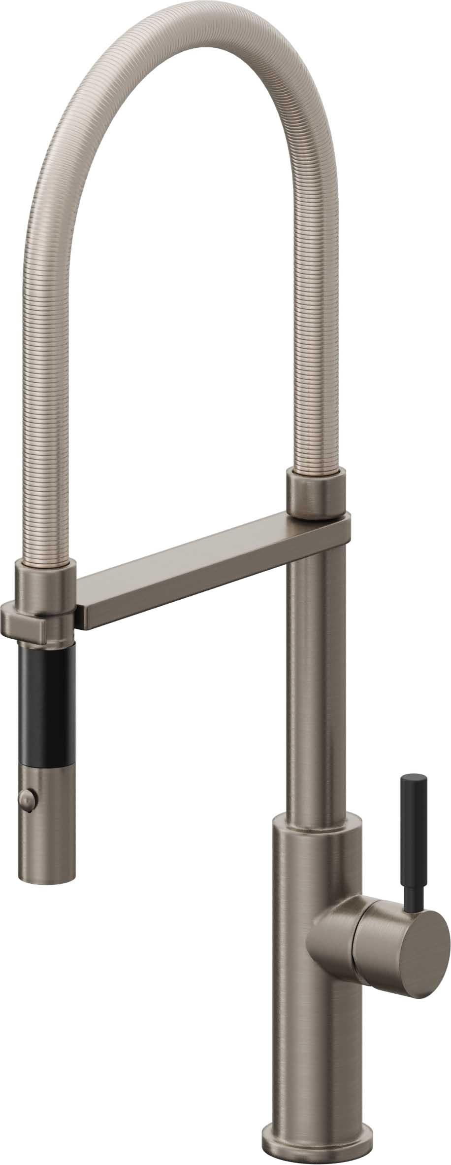 California Faucets Corsano Llave de Cocina Culinaria de Extraccion Contemporanea con Rociador de Boton - Grafito