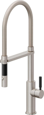 California Faucets Corsano Llave de Cocina Culinaria de Extraccion Contemporanea con Rociador de Boton - Acero Inoxidable Ultra