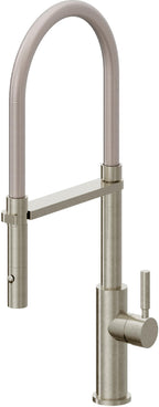 California Faucets Corsano Llave de Cocina Culinaria de Extraccion Contemporanea con Rociador de Boton - Níquel Bruñido