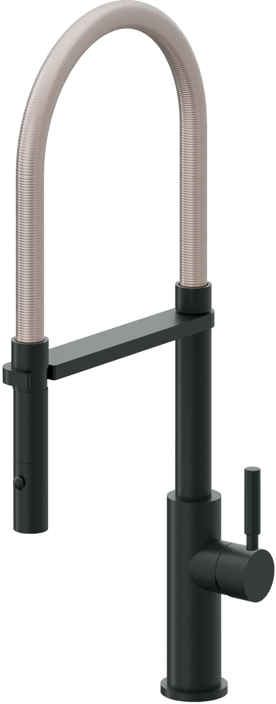 California Faucets Corsano Llave de Cocina Culinaria de Extraccion Contemporanea con Rociador de Boton - Carbón