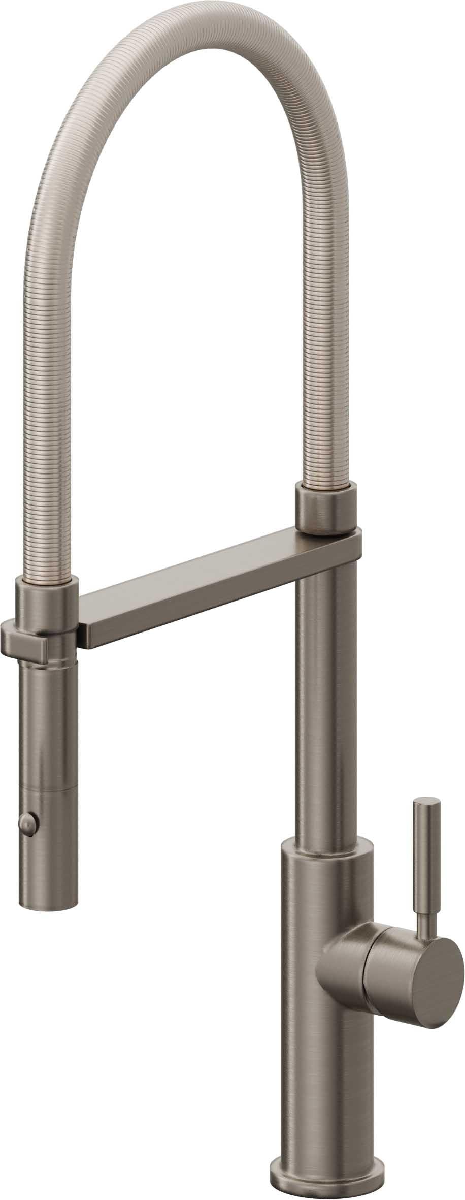California Faucets Corsano Llave de Cocina Culinaria de Extraccion Contemporanea con Rociador de Boton - Grafito