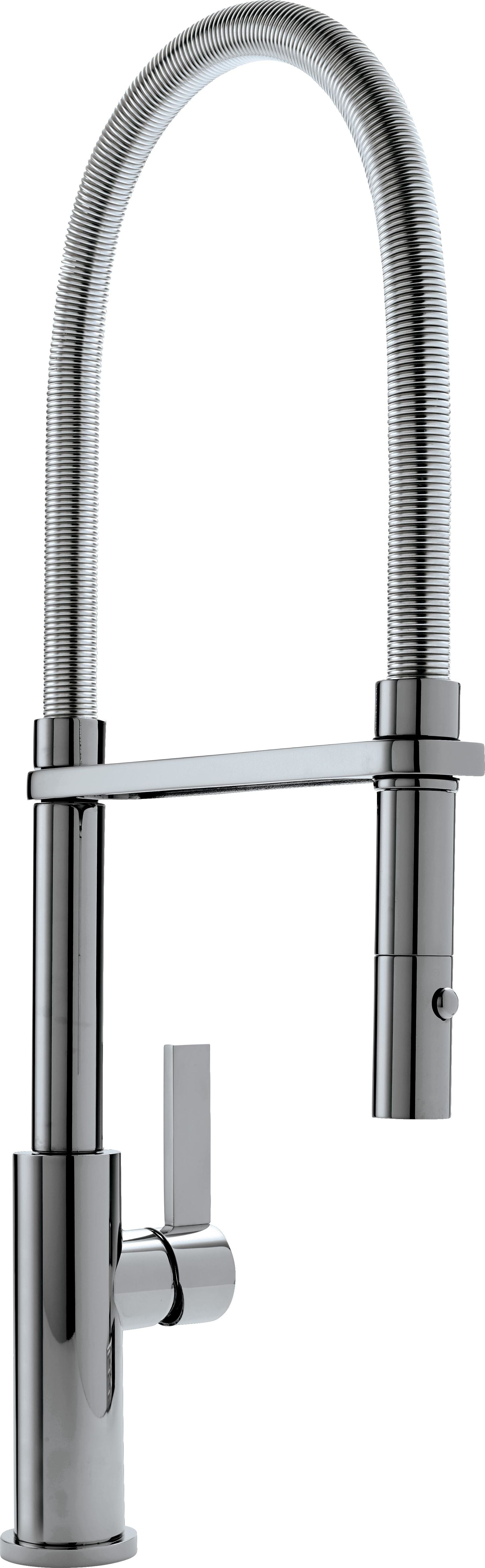 California Faucets Corsano Llave de Cocina Culinaria de Extraccion Contemporanea con Rociador de Boton y Espiral Acabada - Níquel Negro