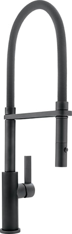 California Faucets Corsano Llave de Cocina Culinaria de Extraccion Contemporanea con Rociador de Boton y Espiral Acabada - Carbón