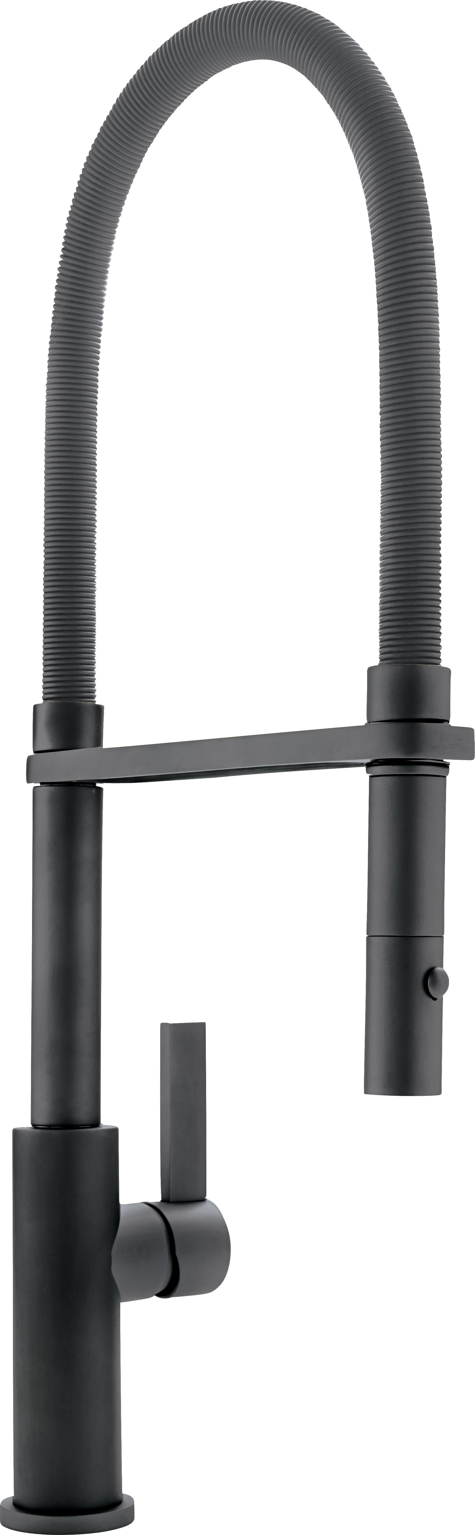 California Faucets Corsano Llave de Cocina Culinaria de Extraccion Contemporanea con Rociador de Boton y Espiral Acabada - Carbón
