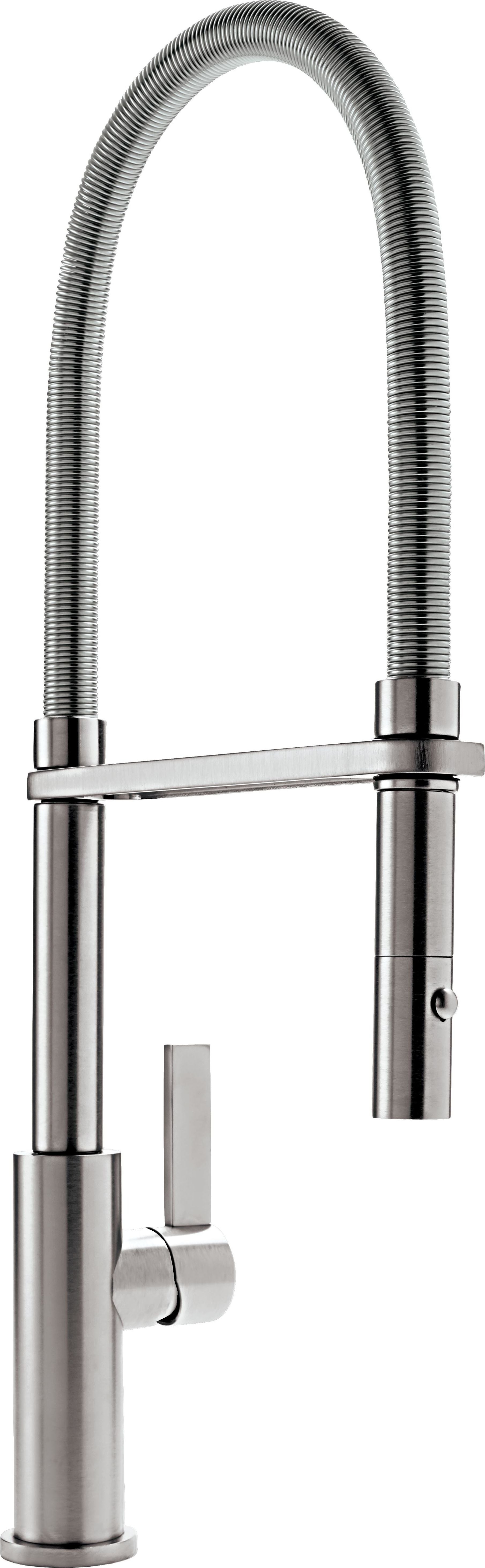 California Faucets Corsano Llave de Cocina Culinaria de Extraccion Contemporanea con Rociador de Boton y Espiral Acabada - Grafito