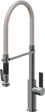 California Faucets Corsano Llave de Cocina Culinaria de Extraccion Contemporanea con Rociador de Apretar - Níquel Negro