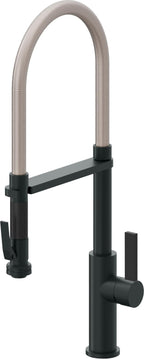 California Faucets Corsano Llave de Cocina Culinaria de Extraccion Contemporanea con Rociador de Apretar - Carbón