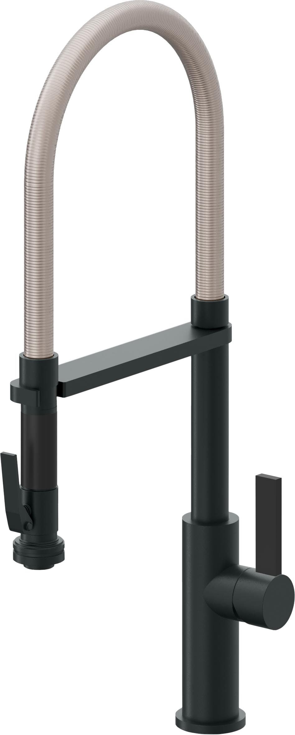 California Faucets Corsano Llave de Cocina Culinaria de Extraccion Contemporanea con Rociador de Apretar - Carbón