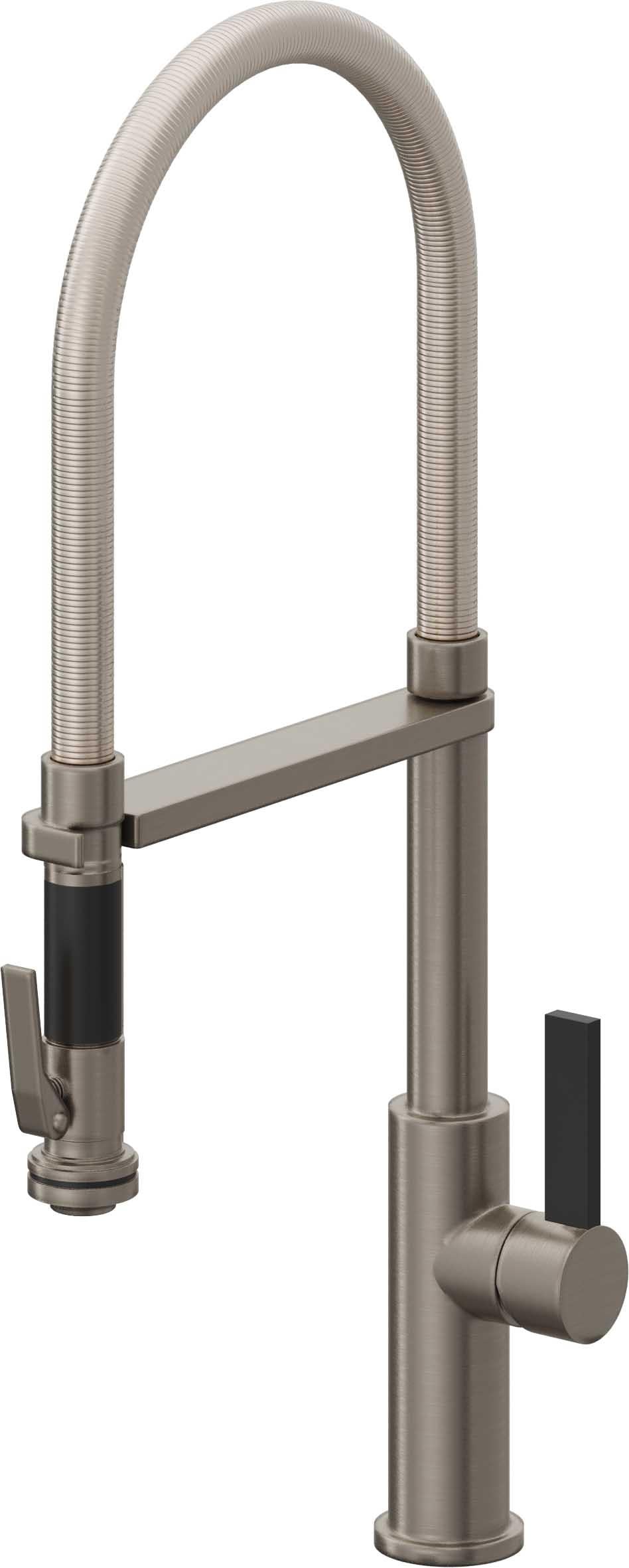 California Faucets Corsano Llave de Cocina Culinaria de Extraccion Contemporanea con Rociador de Apretar - Grafito
