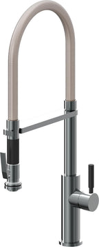 California Faucets Corsano Llave de Cocina Culinaria de Extraccion Contemporanea con Rociador de Apretar - Níquel Negro