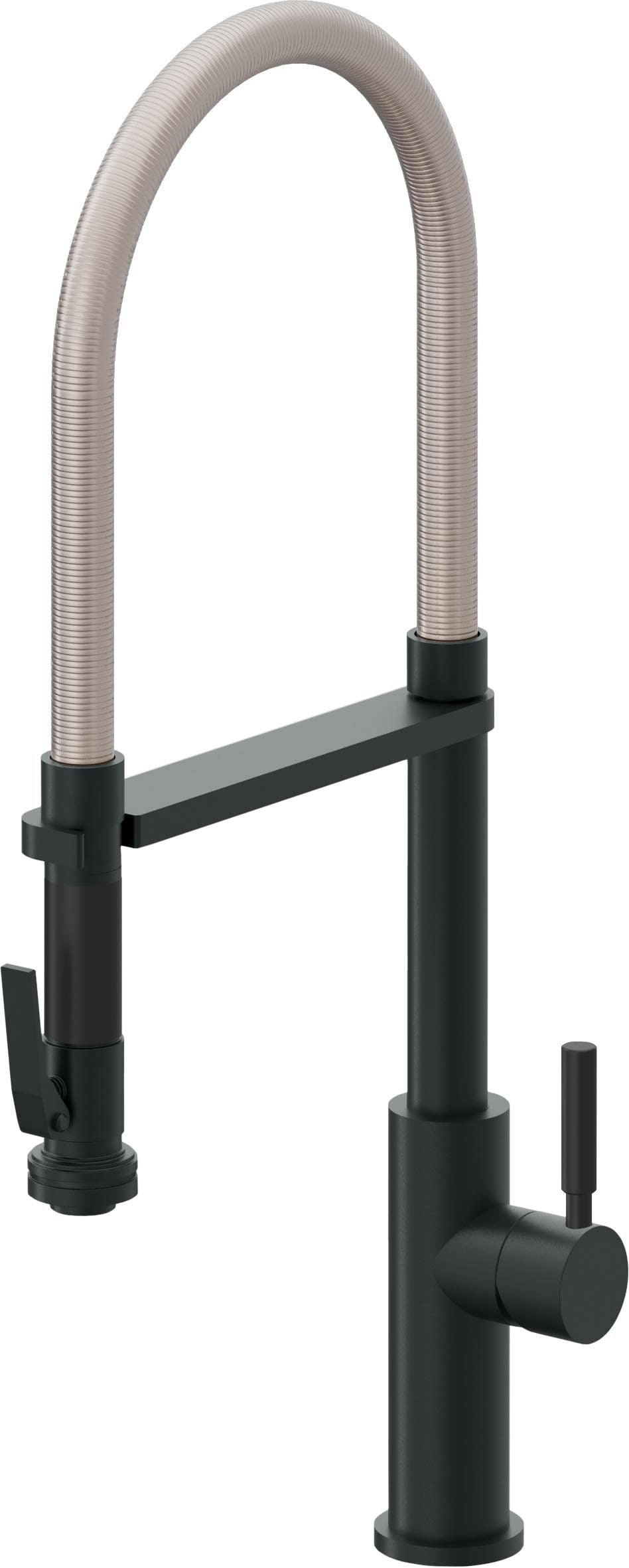 California Faucets Corsano Llave de Cocina Culinaria de Extraccion Contemporanea con Rociador de Apretar - Carbón