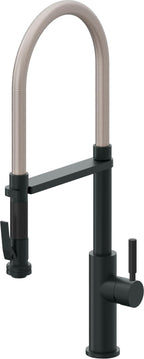 California Faucets Corsano Llave de Cocina Culinaria de Extraccion Contemporanea con Rociador de Apretar - Carbón