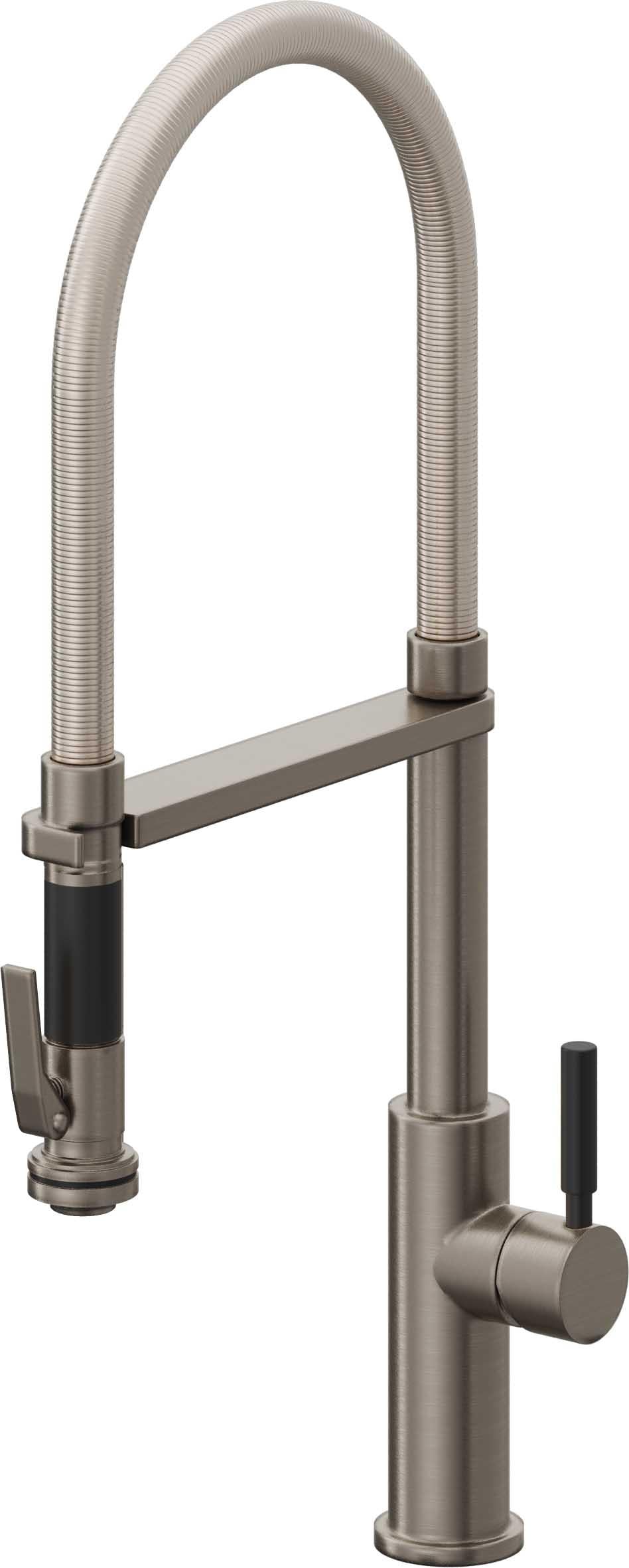 California Faucets Corsano Llave de Cocina Culinaria de Extraccion Contemporanea con Rociador de Apretar - Grafito