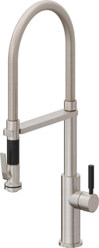 California Faucets Corsano Llave de Cocina Culinaria de Extraccion Contemporanea con Rociador de Apretar - Acero Inoxidable Ultra