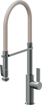 California Faucets Corsano Llave de Cocina Culinaria de Extraccion Contemporanea con Rociador de Apretar - Níquel Negro