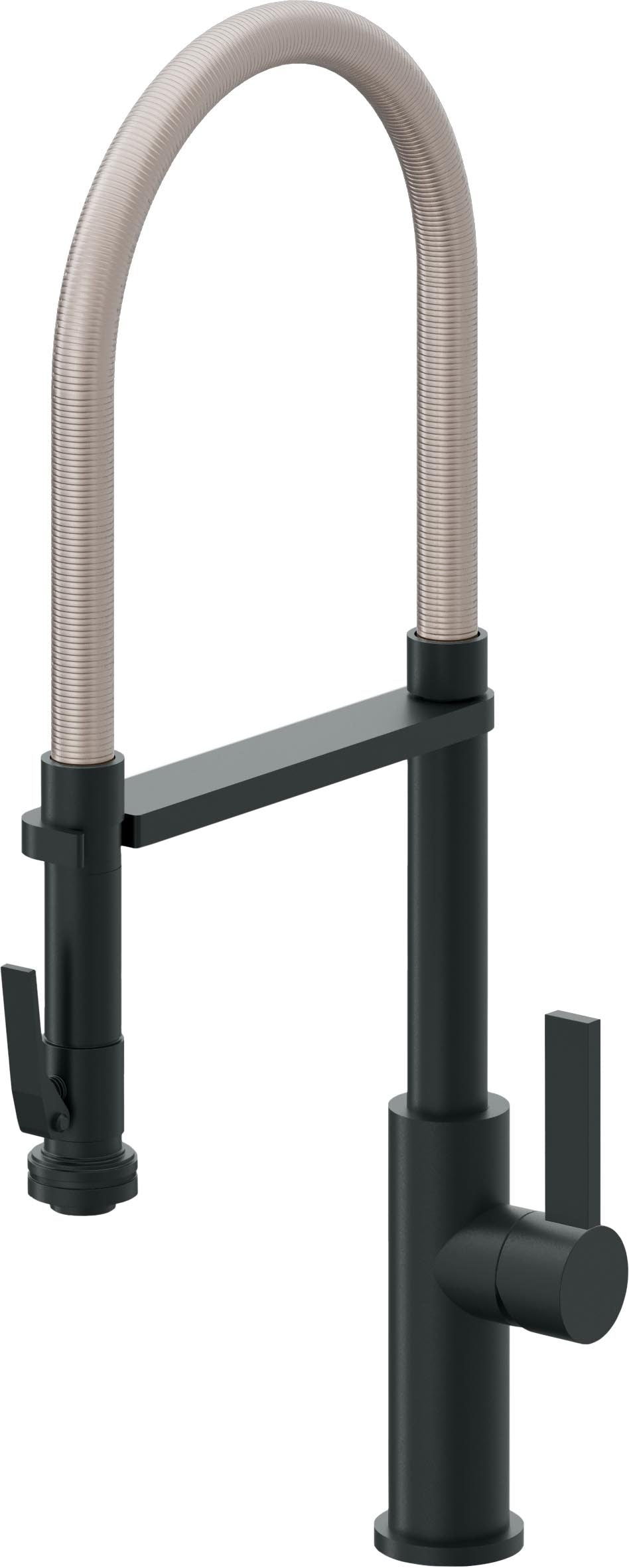 California Faucets Corsano Llave de Cocina Culinaria de Extraccion Contemporanea con Rociador de Apretar - Carbón