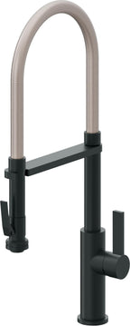 California Faucets Corsano Llave de Cocina Culinaria de Extraccion Contemporanea con Rociador de Apretar - Carbón