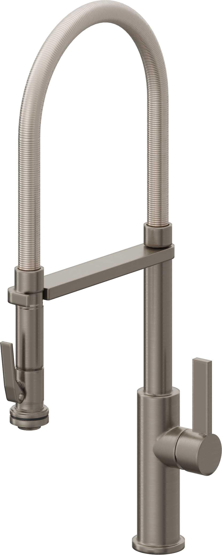 California Faucets Corsano Llave de Cocina Culinaria de Extraccion Contemporanea con Rociador de Apretar - Grafito