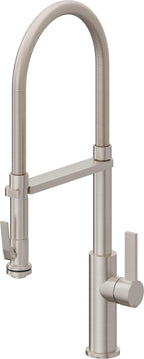 California Faucets Corsano Llave de Cocina Culinaria de Extraccion Contemporanea con Rociador de Apretar - Acero Inoxidable Ultra