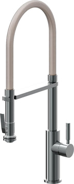 California Faucets Corsano Llave de Cocina Culinaria de Extraccion Contemporanea con Rociador de Apretar - Níquel Negro