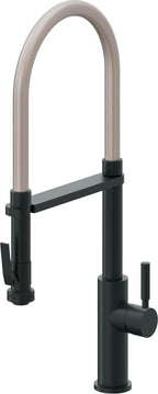 California Faucets Corsano Llave de Cocina Culinaria de Extraccion Contemporanea con Rociador de Apretar - Carbón