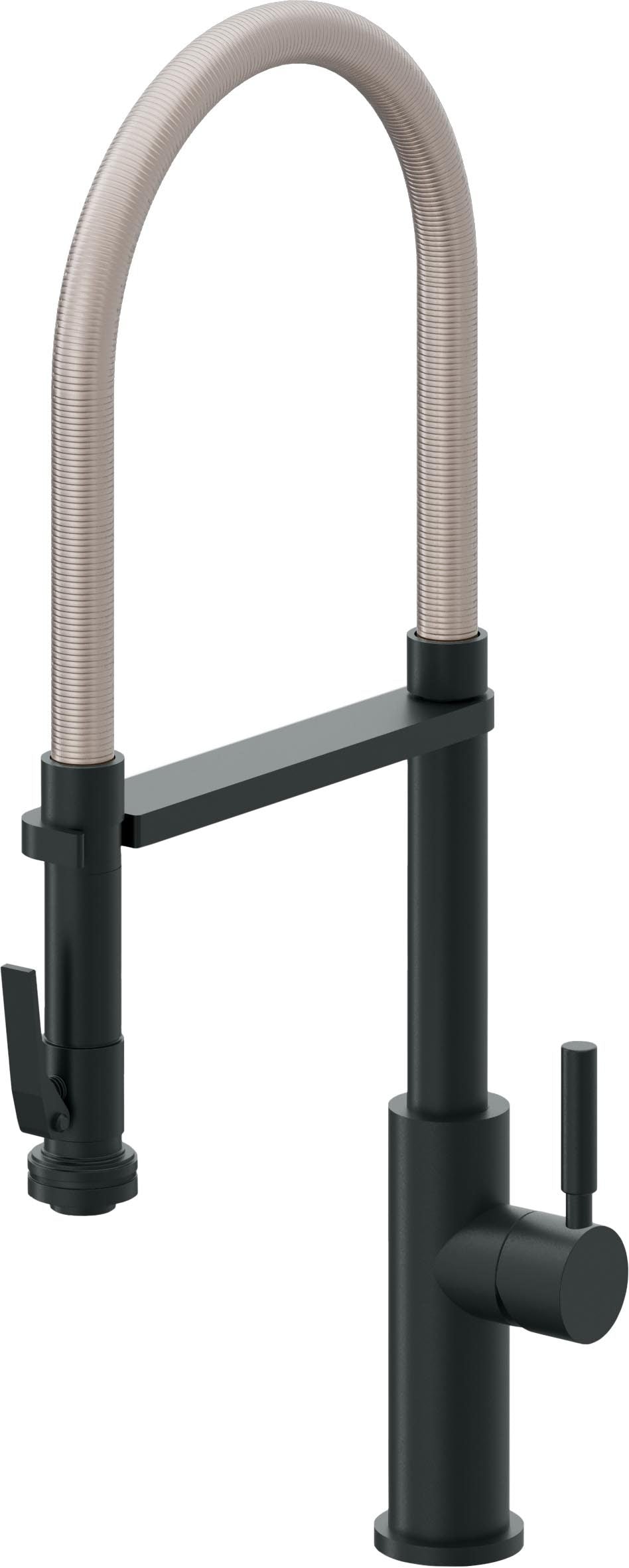 California Faucets Corsano Llave de Cocina Culinaria de Extraccion Contemporanea con Rociador de Apretar - Carbón