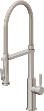 California Faucets Corsano Llave de Cocina Culinaria de Extraccion Contemporanea con Rociador de Apretar - Acero Inoxidable Ultra