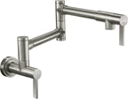 California Faucets Corsano Llenador de Ollas - Dos Manijas de Pared - Contemporaneo - Níquel Satinado