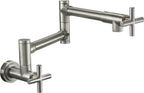 California Faucets Corsano Llenador de Ollas - Dos Manijas de Pared - Contemporaneo - Níquel Satinado