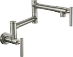 California Faucets Corsano Llenador de Ollas - Dos Manijas de Pared - Contemporaneo - Níquel Satinado