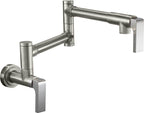 California Faucets Corsano Llenador de Ollas - Dos Manijas de Pared - Contemporaneo - Níquel Satinado