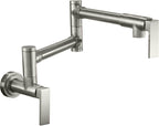 California Faucets Corsano Llenador de Ollas - Dos Manijas de Pared - Contemporaneo - Níquel Satinado