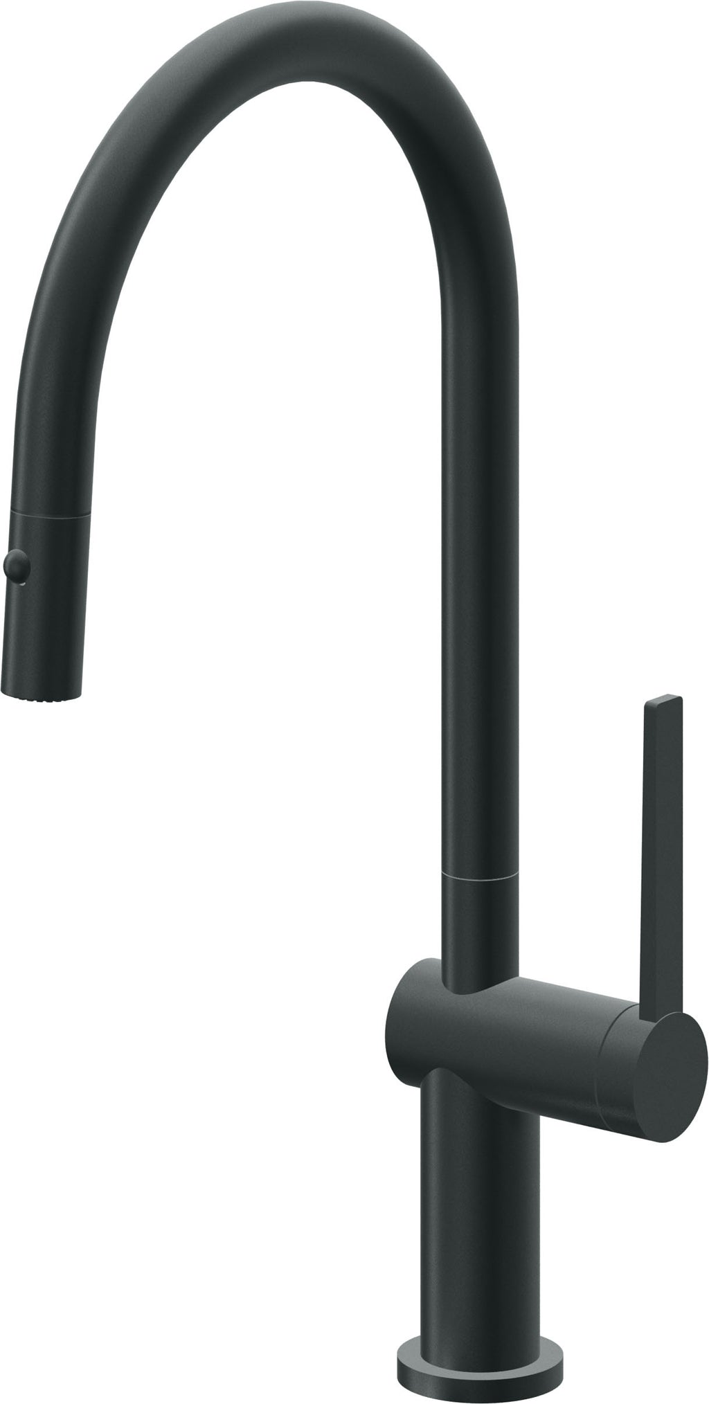 California Faucets La Spezia Llave de Cocina Extraible Contemporanea con Rociador de Boton - Pico Alto en Arco - Carbón