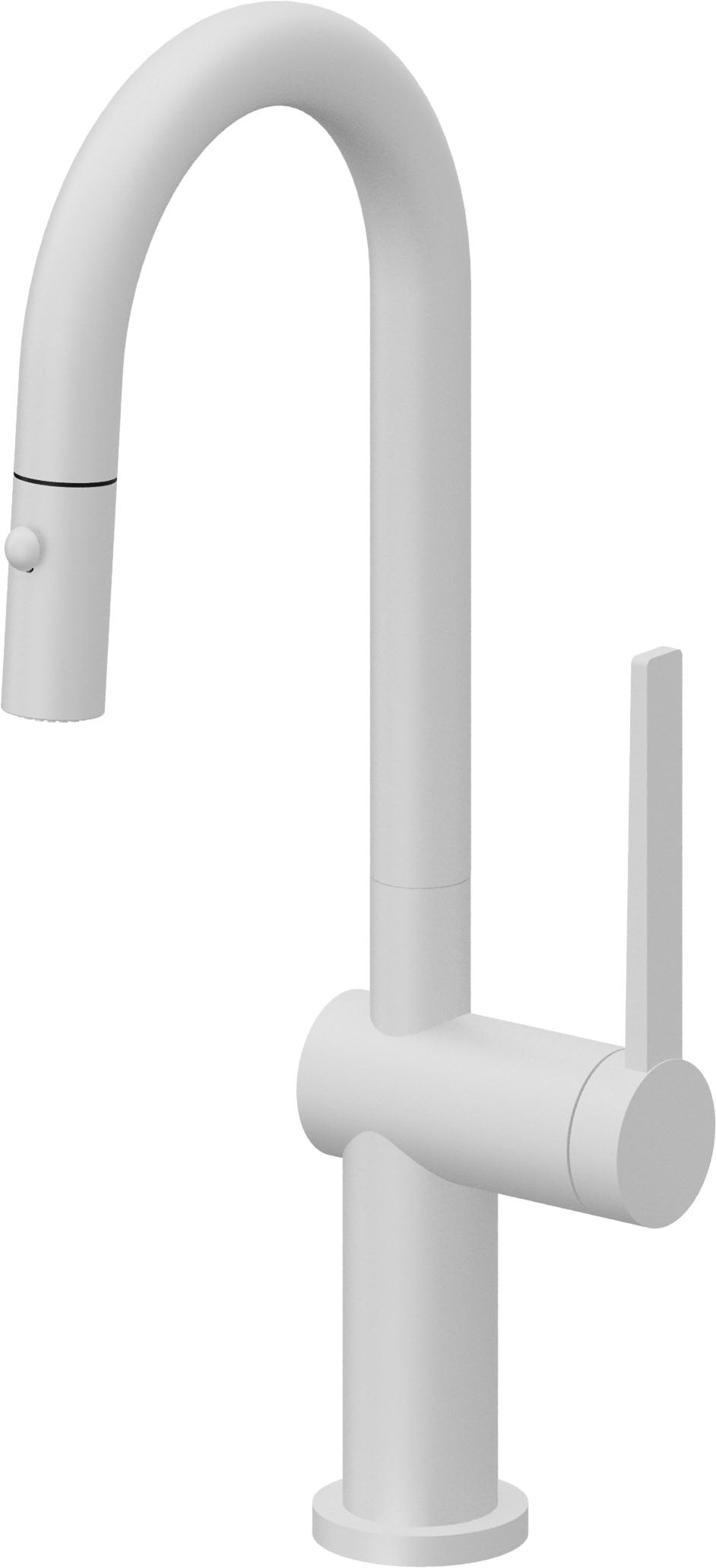 California Faucets La Spezia Llave de Bar/Preparacion Extraible Contemporanea con Rociador de Boton - Blanco Mate